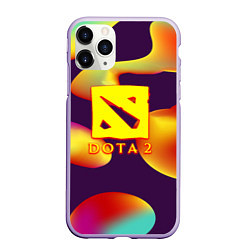 Чехол iPhone 11 Pro матовый Dota 2 неоновая абстракция