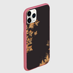Чехол iPhone 11 Pro матовый Осенние листья эффект, цвет: 3D-малиновый — фото 2