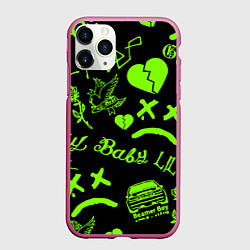 Чехол iPhone 11 Pro матовый Lil Peep кислота, цвет: 3D-малиновый