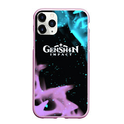 Чехол iPhone 11 Pro матовый Genshin Impact flame neon