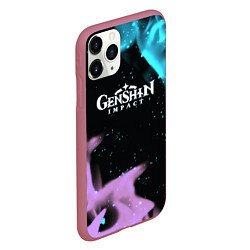 Чехол iPhone 11 Pro матовый Genshin Impact flame neon, цвет: 3D-малиновый — фото 2