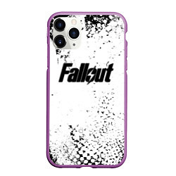 Чехол iPhone 11 Pro матовый Fallout game краски, цвет: 3D-фиолетовый