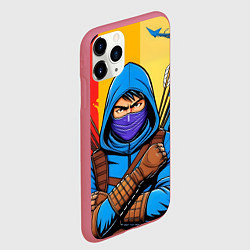 Чехол iPhone 11 Pro матовый Самурай комикс, цвет: 3D-малиновый — фото 2