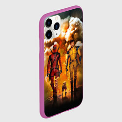 Чехол iPhone 11 Pro матовый Дэдпул и Росомаха - Догпуля, цвет: 3D-фиолетовый — фото 2