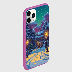 Чехол iPhone 11 Pro матовый Глубокая зимняя ночь перед рождеством, цвет: 3D-фиолетовый — фото 2
