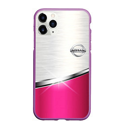 Чехол iPhone 11 Pro матовый Nissan auto metal, цвет: 3D-фиолетовый