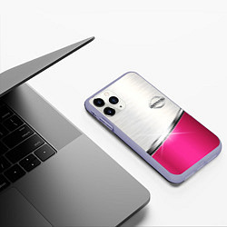 Чехол iPhone 11 Pro матовый Nissan auto metal, цвет: 3D-светло-сиреневый — фото 2