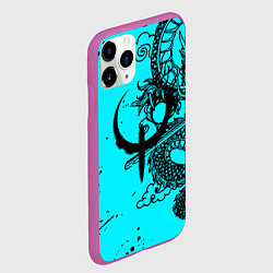 Чехол iPhone 11 Pro матовый Quake текстура дракон, цвет: 3D-фиолетовый — фото 2