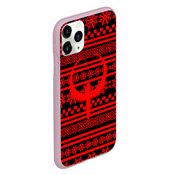 Чехол iPhone 11 Pro матовый Quake winter pattern, цвет: 3D-розовый — фото 2