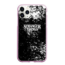 Чехол iPhone 11 Pro матовый Stranger things брызги красок