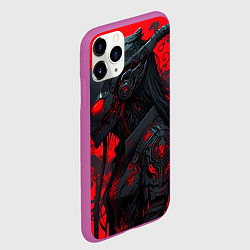 Чехол iPhone 11 Pro матовый Девушка в стиле киберпанк, цвет: 3D-фиолетовый — фото 2