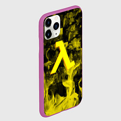 Чехол iPhone 11 Pro матовый Half life flame game, цвет: 3D-фиолетовый — фото 2