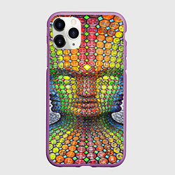 Чехол iPhone 11 Pro матовый Оптические стёкла, цвет: 3D-фиолетовый