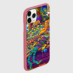 Чехол iPhone 11 Pro матовый Pepe mem optacal, цвет: 3D-малиновый — фото 2
