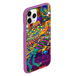 Чехол iPhone 11 Pro матовый Pepe mem optacal, цвет: 3D-фиолетовый — фото 2