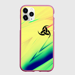 Чехол iPhone 11 Pro матовый Славянская символики лого, цвет: 3D-малиновый