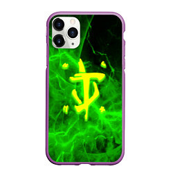 Чехол iPhone 11 Pro матовый Doom storm green, цвет: 3D-фиолетовый