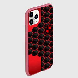 Чехол iPhone 11 Pro матовый BMW abstract auto, цвет: 3D-малиновый — фото 2