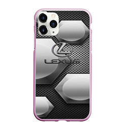 Чехол iPhone 11 Pro матовый Lexus карбон стиль, цвет: 3D-розовый