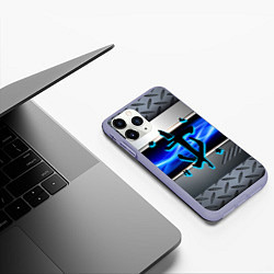 Чехол iPhone 11 Pro матовый Doom metal, цвет: 3D-светло-сиреневый — фото 2