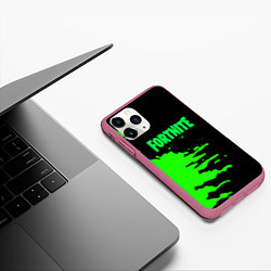 Чехол iPhone 11 Pro матовый Fortnite краски звезды, цвет: 3D-малиновый — фото 2