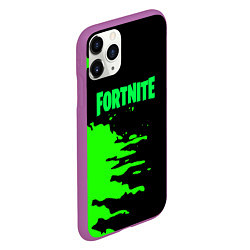 Чехол iPhone 11 Pro матовый Fortnite краски звезды, цвет: 3D-фиолетовый — фото 2