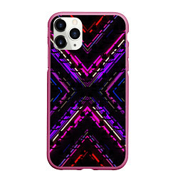 Чехол iPhone 11 Pro матовый Marshmello geometry neon, цвет: 3D-малиновый