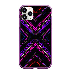 Чехол iPhone 11 Pro матовый Marshmello geometry neon, цвет: 3D-фиолетовый