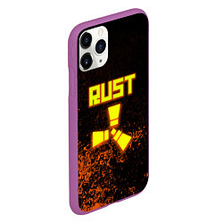 Чехол iPhone 11 Pro матовый RUST брызги красок лого, цвет: 3D-фиолетовый — фото 2