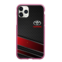 Чехол iPhone 11 Pro матовый Toyota auto car, цвет: 3D-малиновый