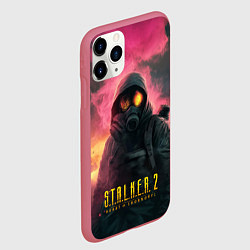 Чехол iPhone 11 Pro матовый Stalker 2 горящий атомный завод, цвет: 3D-малиновый — фото 2