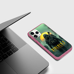Чехол iPhone 11 Pro матовый Stalker 2 радиоактивное утро, цвет: 3D-малиновый — фото 2