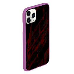 Чехол iPhone 11 Pro матовый Красные точки на чёрном фоне, цвет: 3D-фиолетовый — фото 2