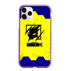 Чехол iPhone 11 Pro матовый Rainbow six hexagon steel