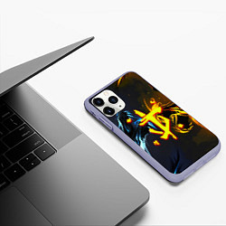 Чехол iPhone 11 Pro матовый Doom logo monster, цвет: 3D-светло-сиреневый — фото 2