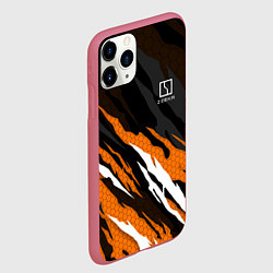 Чехол iPhone 11 Pro матовый Zeekr - оранжевый гексагон, цвет: 3D-малиновый — фото 2