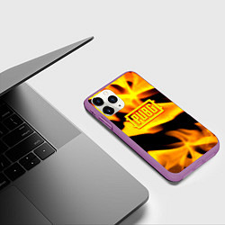 Чехол iPhone 11 Pro матовый PUBG fire steel, цвет: 3D-фиолетовый — фото 2