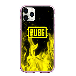 Чехол iPhone 11 Pro матовый PUBG fire yellow