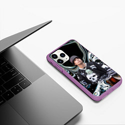 Чехол iPhone 11 Pro матовый Slava Marlow music artist, цвет: 3D-фиолетовый — фото 2