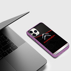 Чехол iPhone 11 Pro матовый Citroen auto car, цвет: 3D-фиолетовый — фото 2