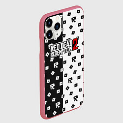 Чехол iPhone 11 Pro матовый Red Dead Redemption 2 pattern, цвет: 3D-малиновый — фото 2