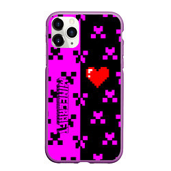 Чехол iPhone 11 Pro матовый Minecraft love game, цвет: 3D-фиолетовый