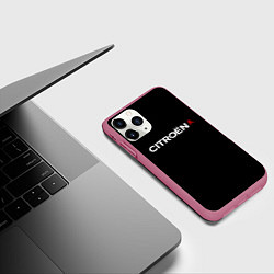 Чехол iPhone 11 Pro матовый Citroen logo, цвет: 3D-малиновый — фото 2