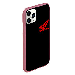 Чехол iPhone 11 Pro матовый Honda red logo auto steel, цвет: 3D-малиновый — фото 2