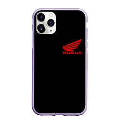 Чехол iPhone 11 Pro матовый Honda red logo auto steel, цвет: 3D-светло-сиреневый