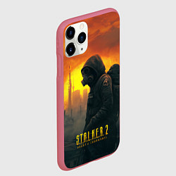 Чехол iPhone 11 Pro матовый Stalker зараженный город, цвет: 3D-малиновый — фото 2