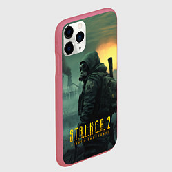 Чехол iPhone 11 Pro матовый Stalker город в тумане, цвет: 3D-малиновый — фото 2