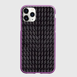 Чехол iPhone 11 Pro матовый Белые точки на чёрном фоне, цвет: 3D-фиолетовый