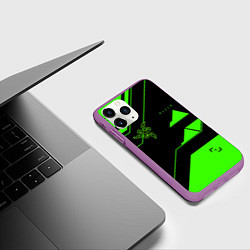 Чехол iPhone 11 Pro матовый Razer geometry game, цвет: 3D-фиолетовый — фото 2