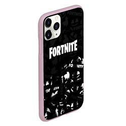 Чехол iPhone 11 Pro матовый Fortnite pattern black, цвет: 3D-розовый — фото 2